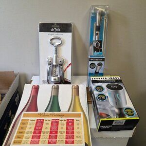 Wine Accessories Bundle-All new in package-corkscrew, chiller, preserver